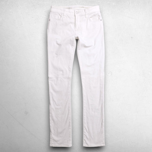 Pilcro and the Letterpress Parallel Jeans Straight Leg Stretch Women 27 White