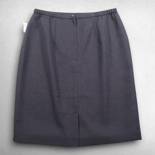 Karen Scott Skirt Women 10 Gray Straight Pencil Knee Length Back Zip Button NWT