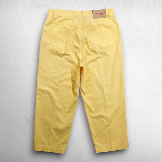 Lauren Jeans Co. Capri Jeans Women 8 Yellow High Rise 100% Cotton Preppy Summer