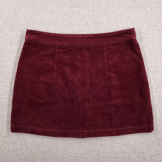 Chloe & Katie Corduroy Mini Skirt Size L Maroon