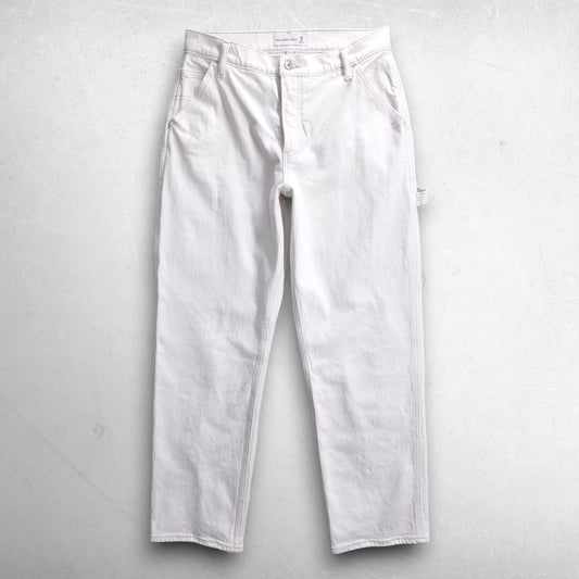 Abercrombie Fitch Curve Love 90s Relaxed Carpenter Jeans Women 29/8R White