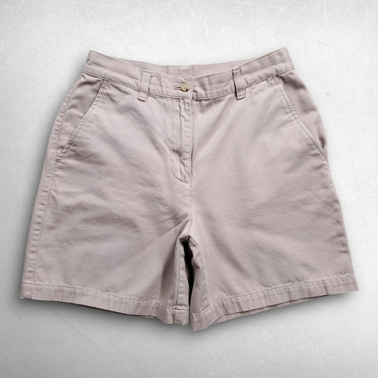 Lauren Ralph Lauren Chino Shorts Women 4 Beige Twill Flat Front Pockets Zip