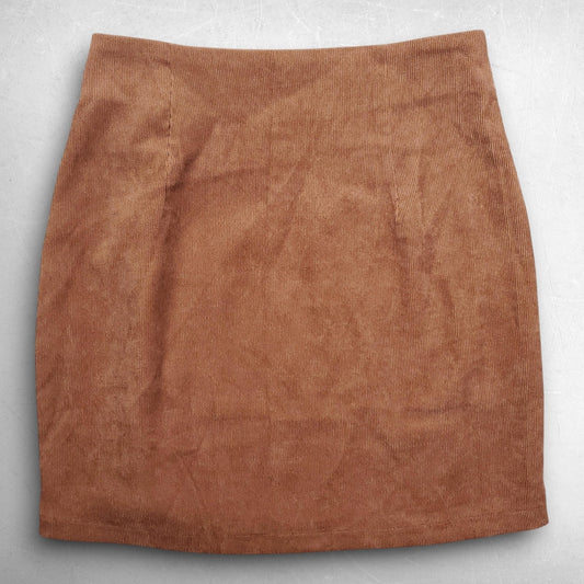 Altar'd State Skirt Women S Brown Corduroy Mini Front Button Closure Lightweight