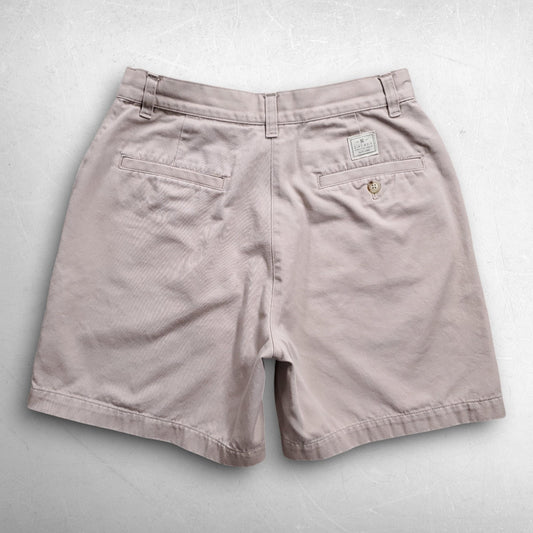Lauren Ralph Lauren Chino Shorts Women 4 Beige Twill Flat Front Pockets Zip