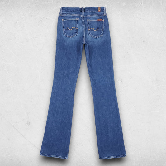 7 For All Mankind Kimmie Bootcut Jeans Women 26 Dk Blue Mid Rise Stretch Retro