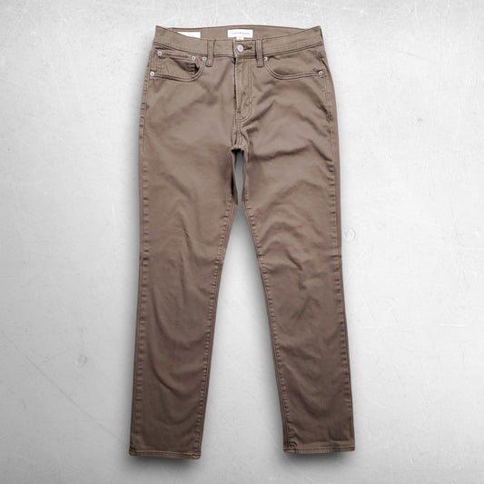 Lucky Brand 121 Slim Straight Chino Pants Men 30x30 Bark Brown Stretch Preppy