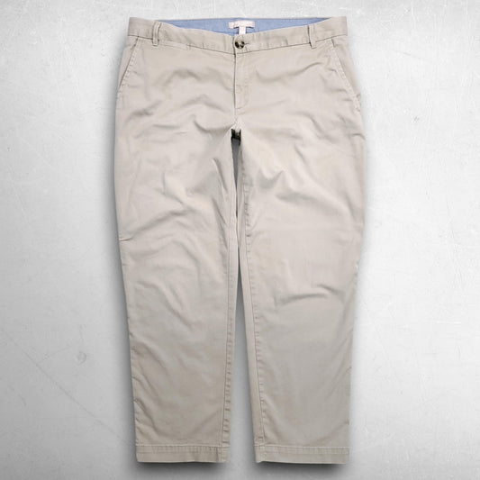 Banana Republic City Chino Pants Straight Leg Stretch Women 12 Beige Preppy