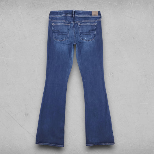 American Eagle Jeans Women 10L Dk Blue Kick Boot Classic Retro Casual Streetwear
