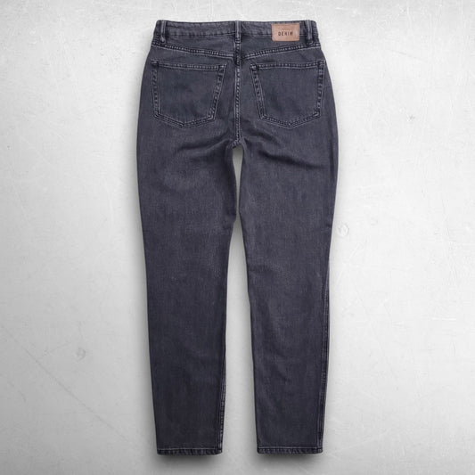 Sezane Mom Jeans High Rise Button Fly Stretch Women 29 Gray **READ DESCRIPTION**