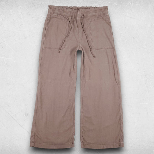 American Eagle Pant Women L Brown Dreamy Drape Pull-On Drawstring Contemporary