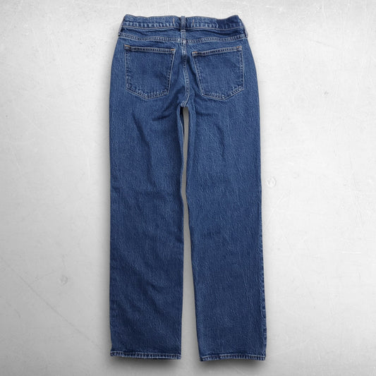 Abercrombie & Fitch Baggy Low Rise Jeans Straight Leg Stretch Women 25 Md Blue