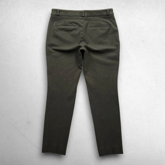 Banana Republic Sloan Pants Women 4 Dark Green Side Stripes Skinny Ankle Work