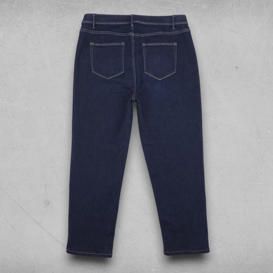 J. Jill Jeans Women 16P Dk Blue High-Rise Straight Leg Minimalist Casual Preppy