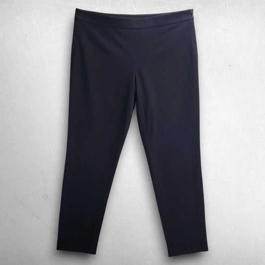 Emporio Armani Tailored Dress Pants Women 33 Waist Black Italy Stretch Side Zip