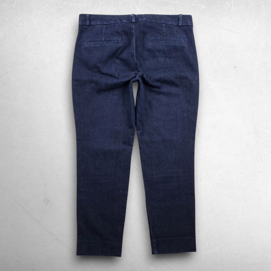 Banana Republic Sloan Crop Denim Pants Women 8 Dk Blue Stretch Smart Casual