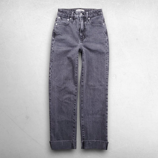 Madewell Curvy Perfect Vintage Straight Jeans Women 23 Gray Mid Rise Charcoal