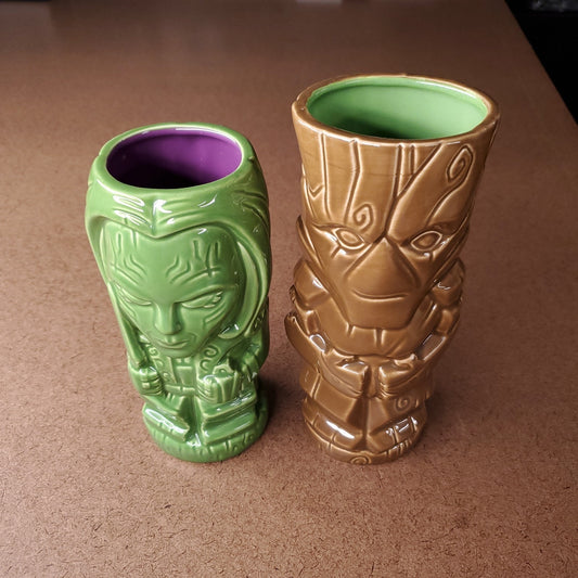 Guardians of the Galaxy Groot & Gamora Geeki Tikis Polynesian Tiki Mugs Set of 2