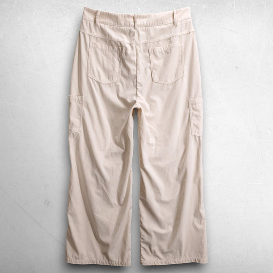 Cider Corduroy Wide Leg Cargo Pants Women XL Cream Loose Gorpcore Clean Girl Y2K
