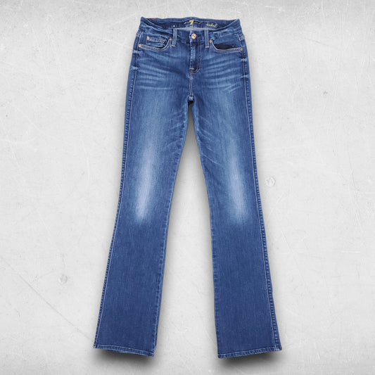 7 For All Mankind Kimmie Bootcut Jeans Women 26 Dk Blue Mid Rise Stretch Retro