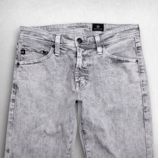 AG Tellis Modern Slim Jeans Straight Leg Premium Stretch Denim Men 28x34 Gray
