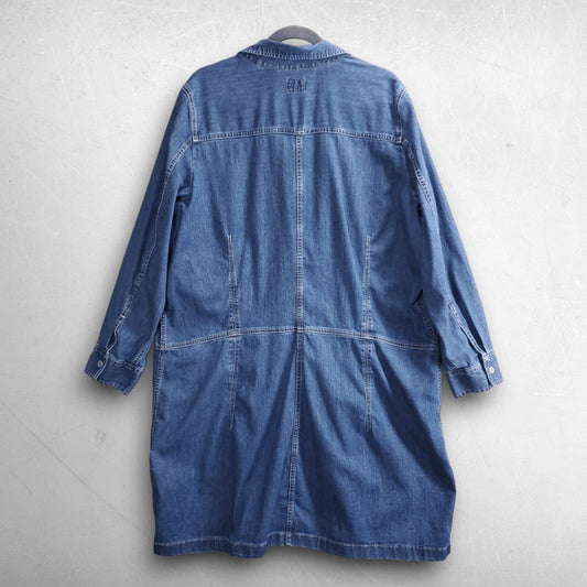 Levis Flynn Western Core Dress Women 3X Blue Snap Up Flap Pockets Long Sleeve