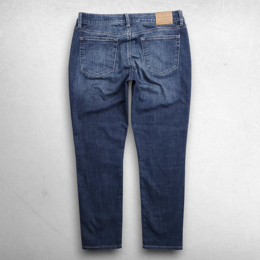Lucky Brand Lolita Crop Jeans Tapered Stretch Whiskers Faded Women 8/29 Blue
