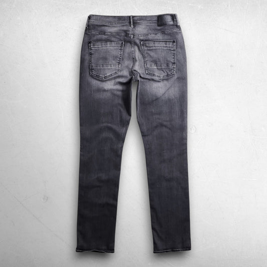 Buckle Departwest Trouper Straight Leg Jeans Men 33R Black Stretch Faded Grunge