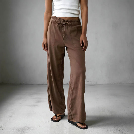 American Eagle Pant Women L Brown Dreamy Drape Pull-On Drawstring Contemporary