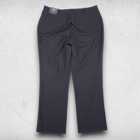 Worthington Dress Pants Women 14W Black Curvy Fit Wide Trouser Leg Preppy Career