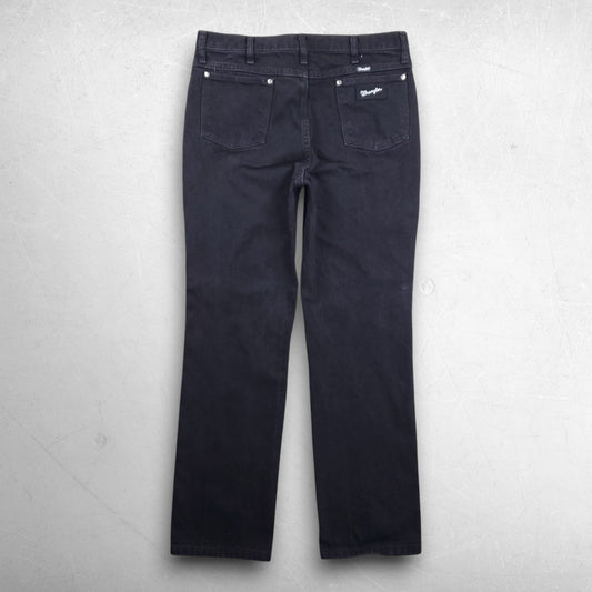 Wrangler A102 Straight Leg Jeans Men 36x32 Black Cotton Western Workwear Cowboy