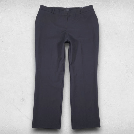 Worthington Dress Pants Women 14W Black Curvy Fit Wide Trouser Leg Preppy Career