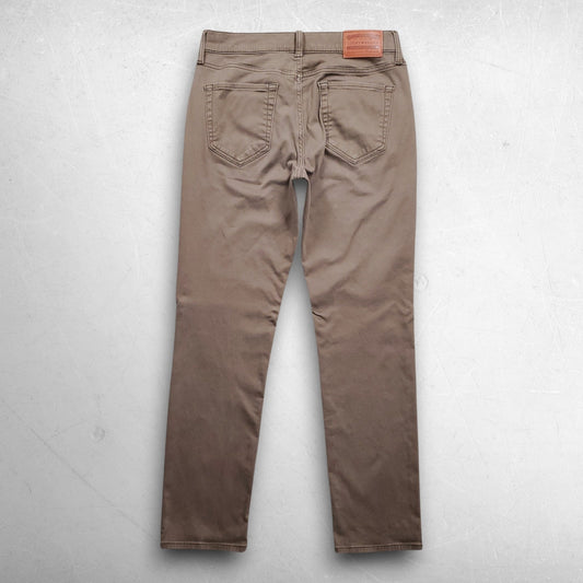 Lucky Brand 121 Slim Straight Chino Pants Men 30x30 Bark Brown Stretch Preppy
