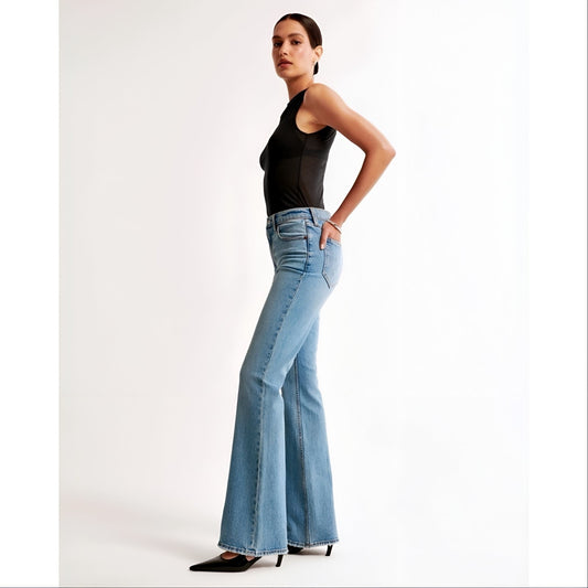 Abercrombie & Fitch Jeans Women 28/6 Blue The Vintage Flare High Rise Hippie 70s