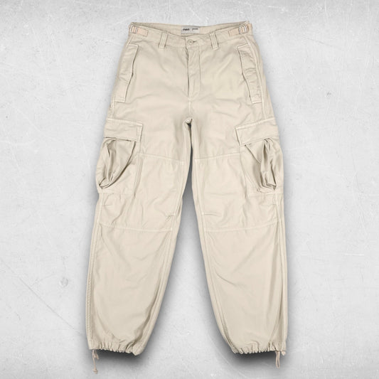 Aritzia TNA Baggy Cargo Pants Women 6 Beige Drawstring Adj Waist Y2K Streetwear