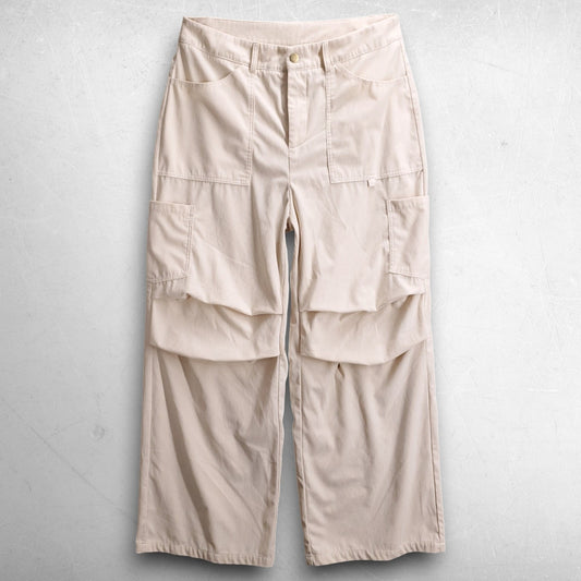 Cider Corduroy Wide Leg Cargo Pants Women XL Cream Loose Gorpcore Clean Girl Y2K