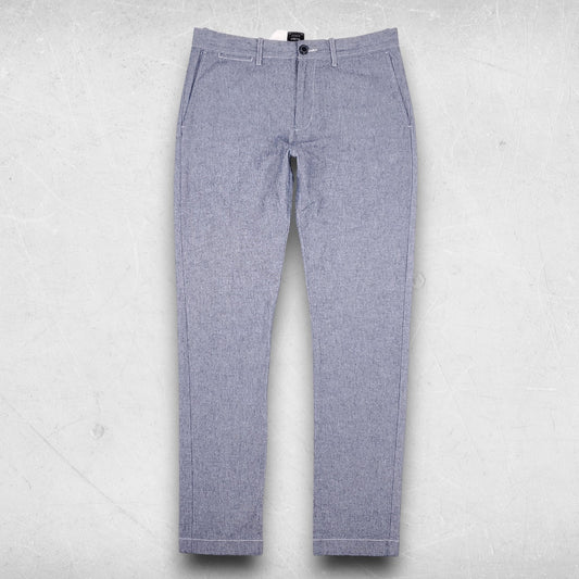 J Crew 484 Slim Fit Chino Pants Stretch Chambray Straight Leg Men 29x32 Blue