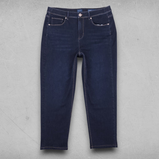 J. Jill Jeans Women 16P Dk Blue High-Rise Straight Leg Minimalist Casual Preppy