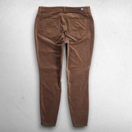 Kut from the Kloth Diana Fab Ab Skinny Corduroy Pants High Rise Women 18W Brown