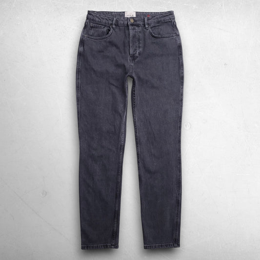 Sezane Mom Jeans High Rise Button Fly Stretch Women 29 Gray **READ DESCRIPTION**