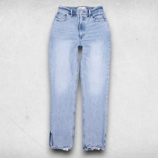 Abercrombie & Fitch Jeans Women 27/4 Blue The 90s Straight Split Hem Streetwear