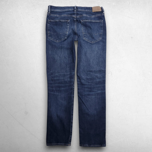 American Eagle Relaxed Straight Jeans Faded Flex Denim Men 32x34 Dark Blue