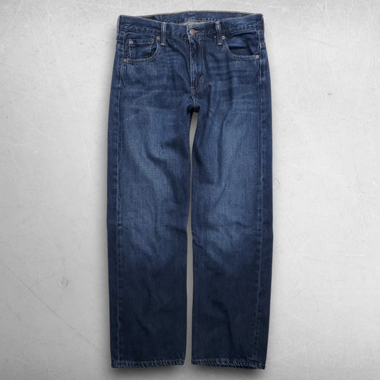 Levis 569 Jeans Straight Leg Loose Fit Classic Faded Men 30x30 Dk Blue