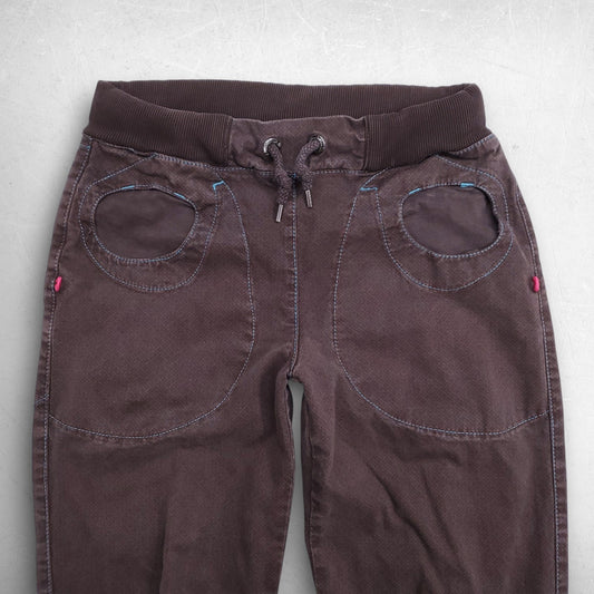 E9 Climbing Mix2 Pants Organic Cotton Stretch Women 30 Brown Gorpcore Italy