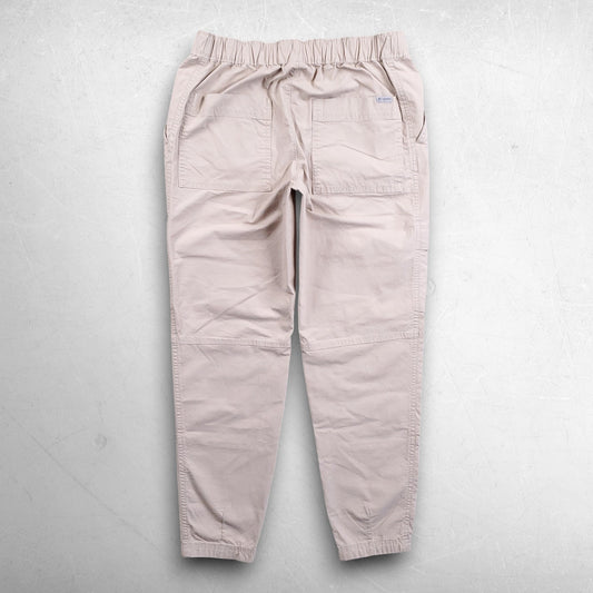 Columbia Wallow Cargo Pants Women 6 Beige Ripstop Belted Elastic Waist Cropped