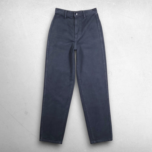 OZMA Kate High Rise Straight Cropped Jeans Women 24 Muted Black Slightly Tapered