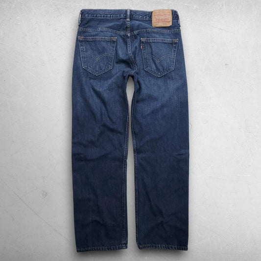 Levis 569 Jeans Straight Leg Loose Fit Classic Faded Men 30x30 Dk Blue