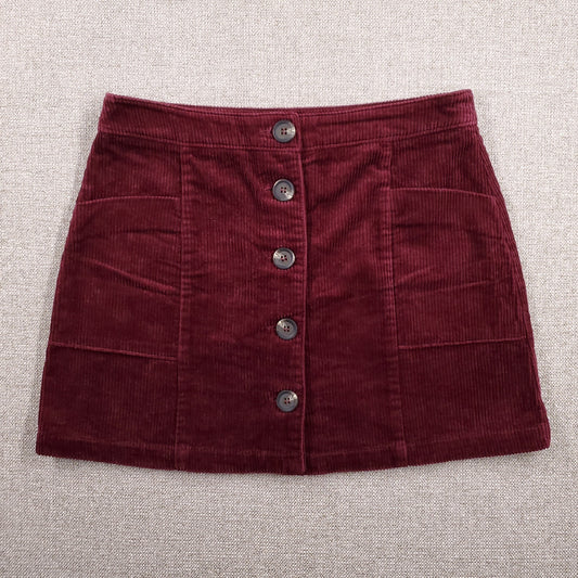 Chloe & Katie Corduroy Mini Skirt Size L Maroon