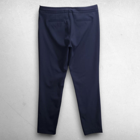 Emporio Armani Wool Tailored Dress Pants Women 31 Waist Dk Navy Stretch Side Zip