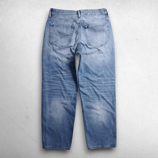 H&M Loose Ample Jeans Men 34x32 Blue Baggy Faded 100% Cotton