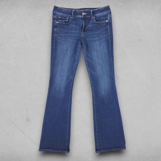 American Eagle Jeans Women 10L Dk Blue Kick Boot Classic Retro Casual Streetwear